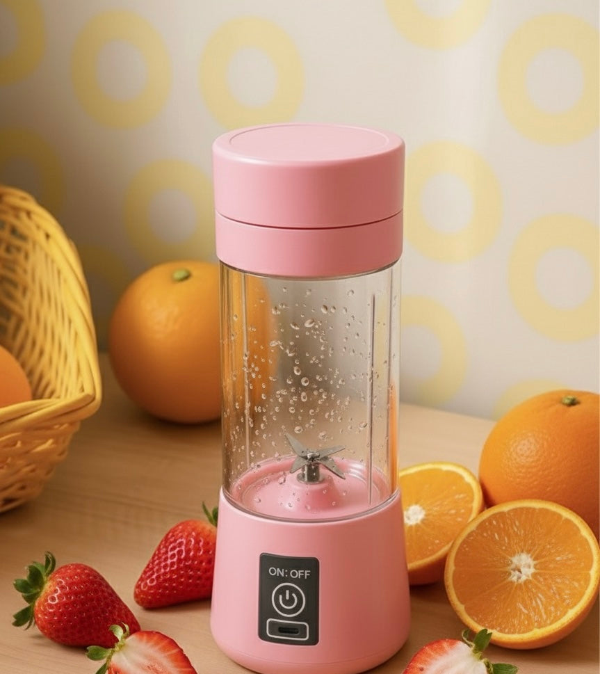 Portable USB Rechargeable Blender – Mini Smoothie & Juicer Cup (Pink)