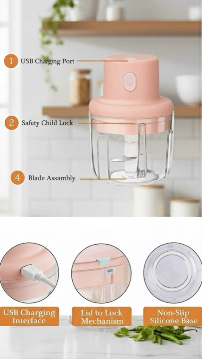 Mini USB Rechargeable Electric Food Chopper – Smart & Compact